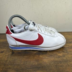 Nike Classic Cortez White Red Blue 807471-103 Shoes Forrest Gump‎ Women's Size 7